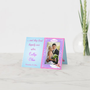 Pink Fairy Tale Photo Thank You Note Card 2