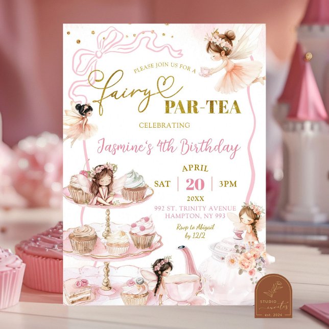 Pink Fairy Tea Party Invitation (Creator Uploaded)