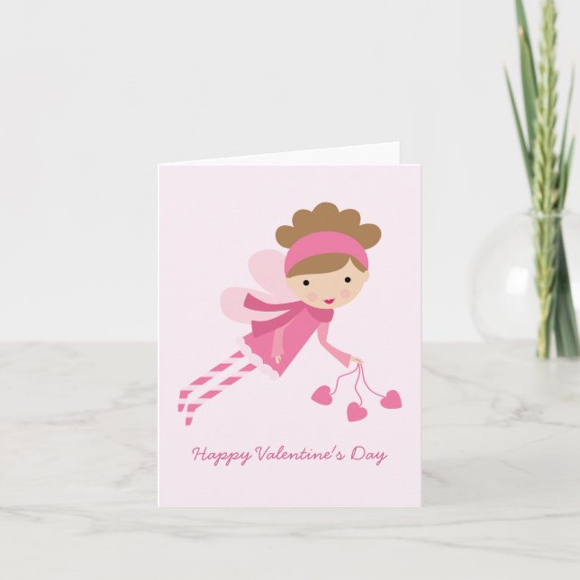 Pink Fairy Valentine's Day Holiday Card (Front)