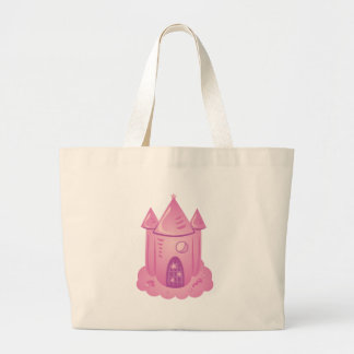 Pink Fairytale Castle Large Tote Bag