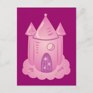 Pink Fairytale Castle Postcard