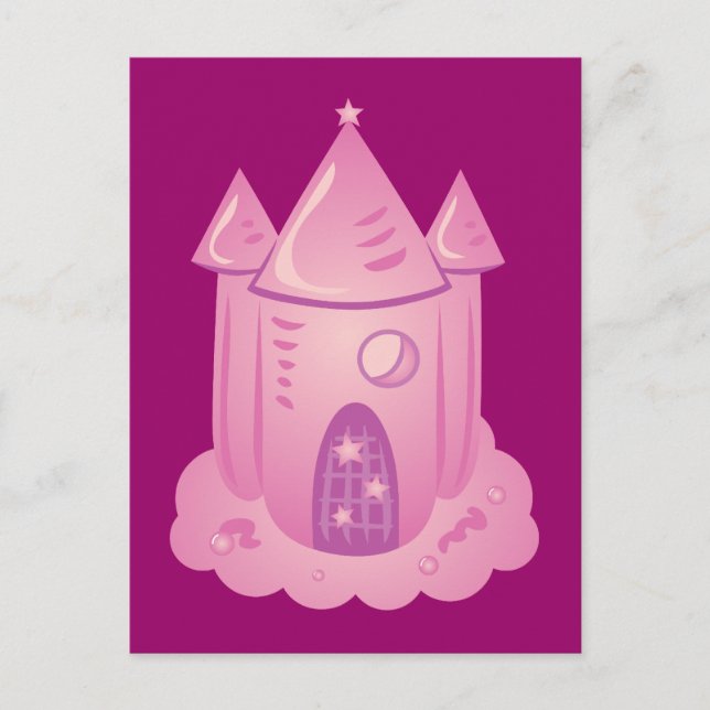 Pink Fairytale Castle Postcard (Front)