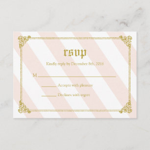 Pink Fairytale Princess Baby Shower RSVP Card