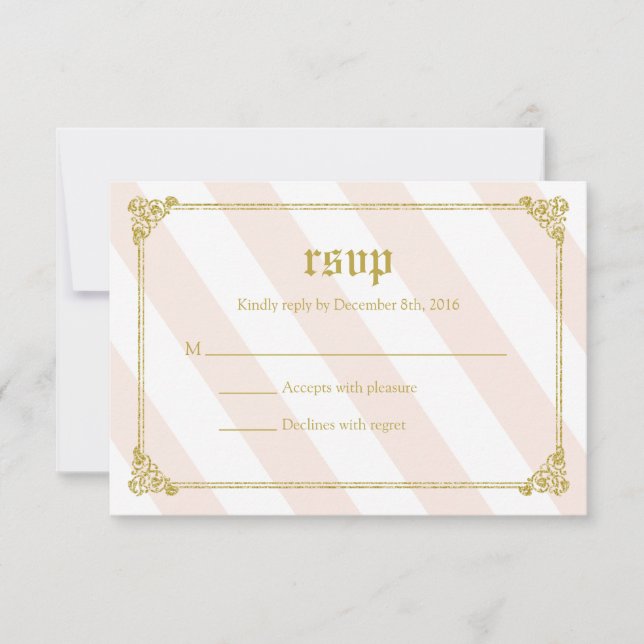 Pink Fairytale Princess Baby Shower RSVP Card (Front)