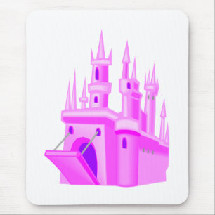 Pink Fairytale Wedding Castle Mouse Mat