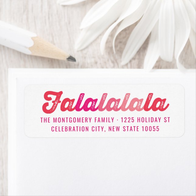Pink Falalalala Bold Script Modern Holiday Address (Insitu)
