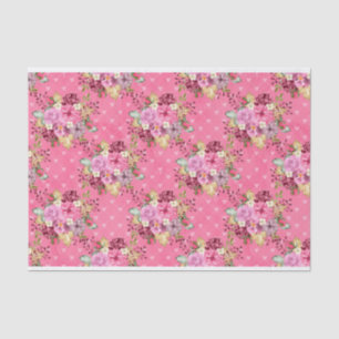 PINK FALL AUTUMN PUMPKINS & WATERCOLOR FLOWERS TISSUE PAPER
