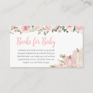 Pink Fall Floral Pumpkin Books for Baby Enclosure Card