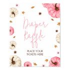 Pink Fall Little Pumpkin Baby Shower Diaper Raffle