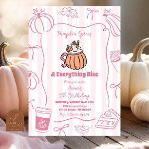 Pink Fall Pumpkin Spice and Everything Nice Invitation