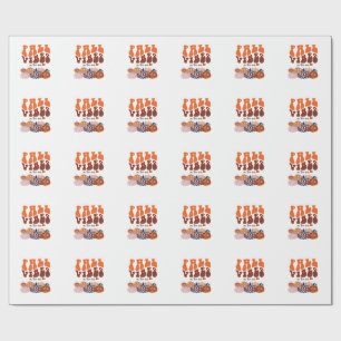 Pink Fall Pumpkin T-Shirt Cute Autumn Graphic Tee Wrapping Paper