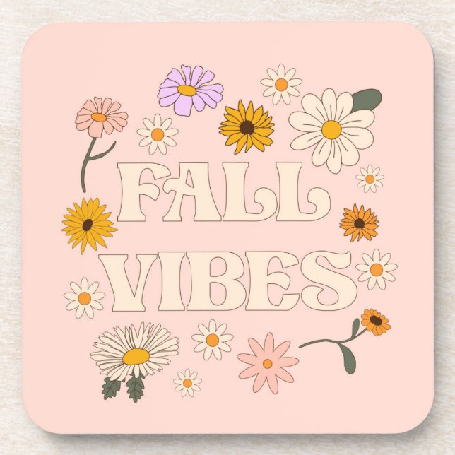 Pink Fall Vibes Coaster (Front)