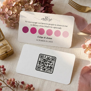 PINK Fall Wedding Attire Dress Code Palette Enclosure Card
