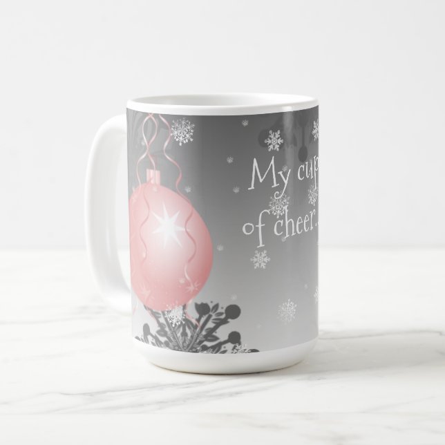 Pink Fancy Christmas Ornament Coffee Mug (Front Left)