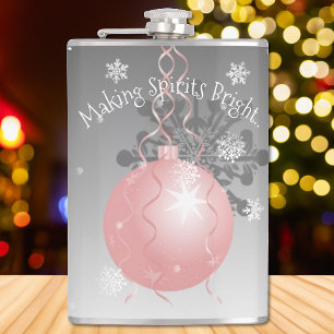 Pink Fancy Christmas Ornament Flask