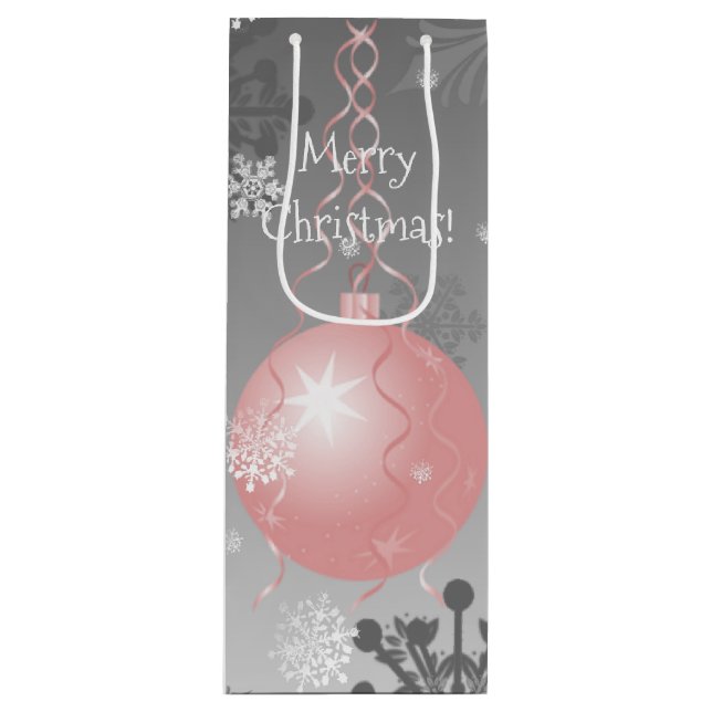 Pink Fancy Christmas Ornament Gift Bag (Front)