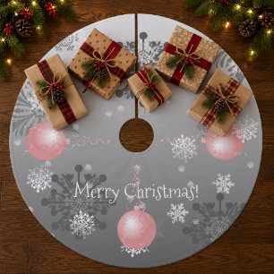 Pink Fancy Christmas Ornament Tree Skirt