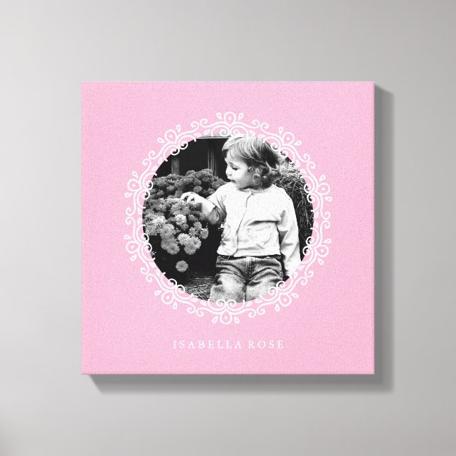 Pink Fancy Decorative Frame Photo Canvas Print (Front)