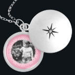 Pink Fancy Frame Custom Photo Silver Plated Necklace<br><div class="desc">Elegant and simple photo frame design.</div>
