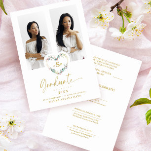 Pink Fancy Graduate Romantic Floral Heart 2 Photos