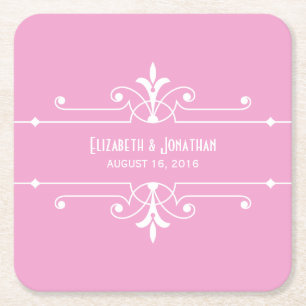 Pink Fancy Ornamental Paper Coasters