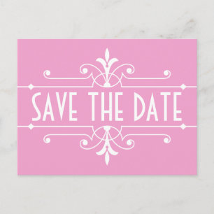 Pink Fancy Ornamental Save the Date Postcard