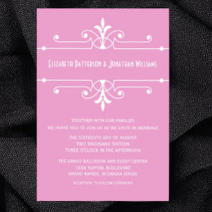 Pink Fancy Ornamental Wedding Invite
