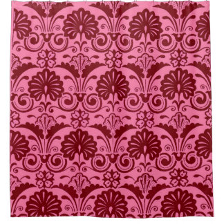 pink fans and fronds print shower curtain