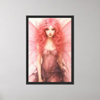 Pink Fantasy Fairy Canvas Art for Whimsical Decor