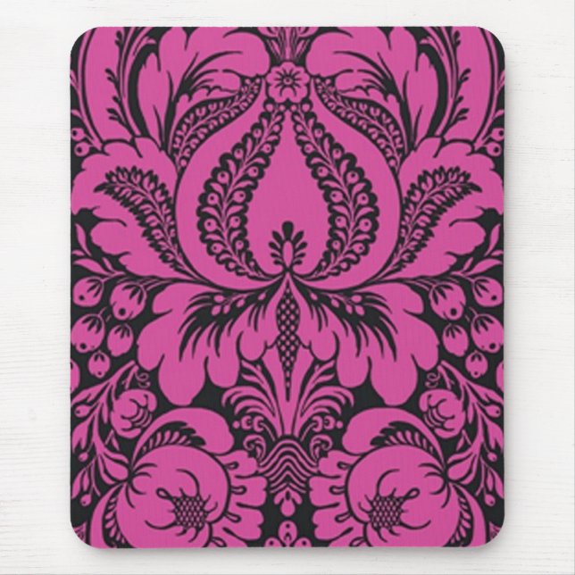 Pink Fantasy Floral Mouse Pad (Front)