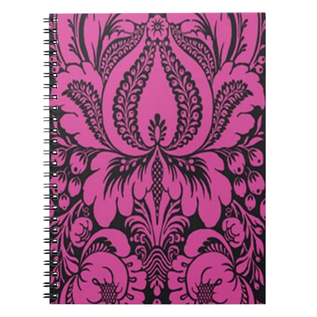 Pink Fantasy Floral Spiral Notebook (Front)