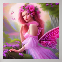 Pink Fantasy Flower Fairy Princess Art Big
