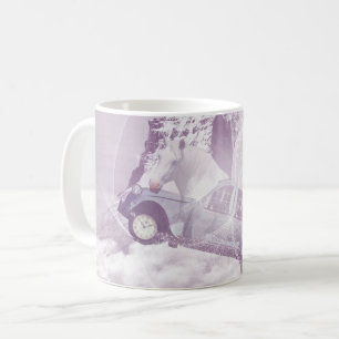 Pink Fantasy Flying Horse Car Butterfly Fairy Wing Coffee Mug