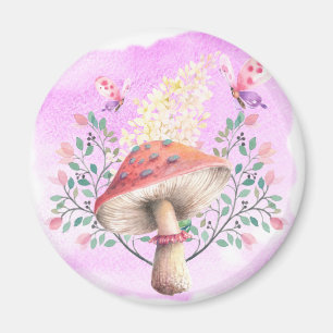 Pink Fantasy Garden Print Magnet