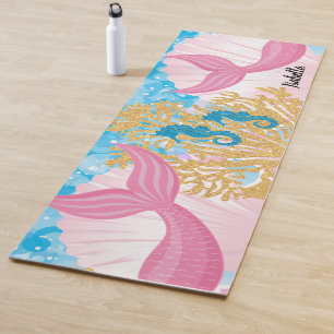 Pink Fantasy Mermaid Life  Yoga Mat