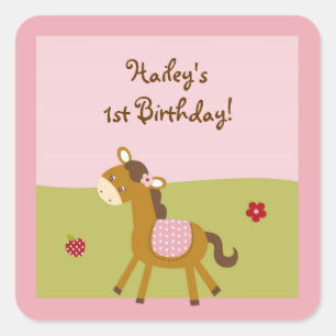 Pink Farm Animal Stickers Envelope Seals