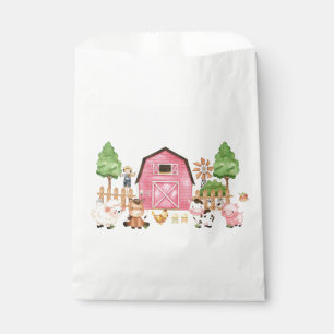Pink Farm Animals Baby Shower Favour Bags