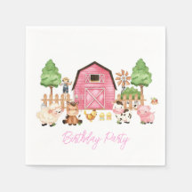 Pink Farm Animals Birthday Party