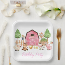 Pink Farm Animals Birthday Party