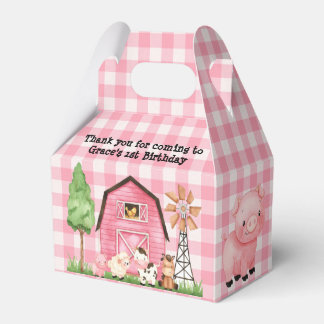 Pink Farm Barnyard Birthday Party Favour Box