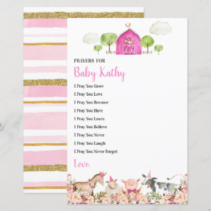 Pink Farm House Animals Barnyard Prayers for Baby