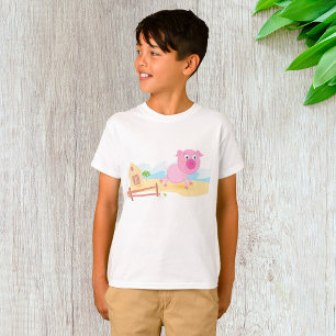 Pink Farm Pig Boys T-Shirt