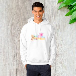Pink Farm Pig Mens Hoodie