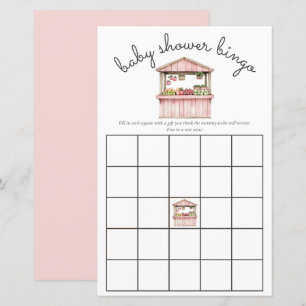Pink Farmers Market Baby Girl Shower Bingo Game