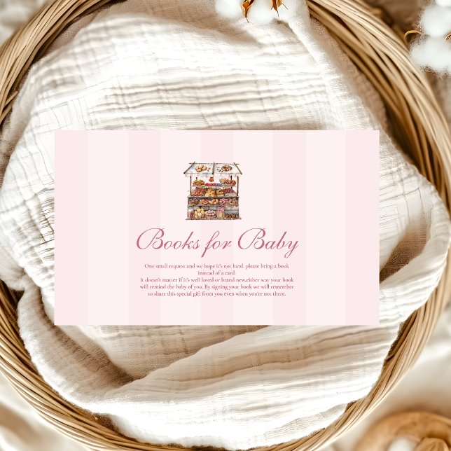 Pink Farmers Market Baby Shower Books for Baby  Enclosure Card (Creator Uploaded)