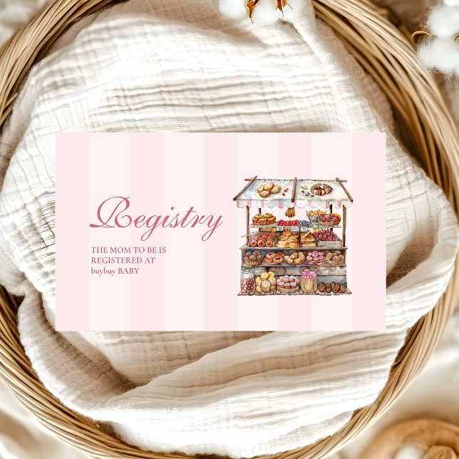 Pink Farmers Market Baby Shower Registry Enclosure Card (Creator Uploaded)