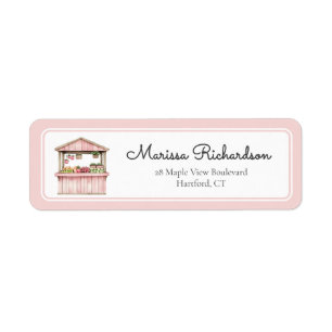 Pink Farmers Market Baby Shower Return Address