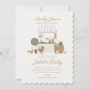 Pink Farmers Market Farm Baby Shower Invitation