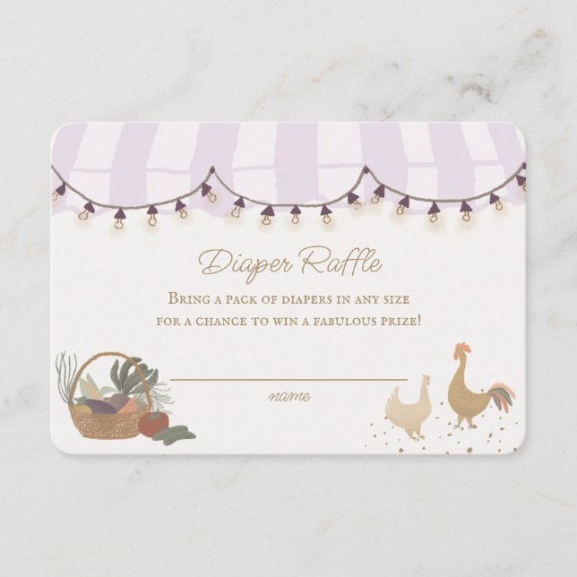 Pink Farmers Market Farm Diaper Raffle Insert (Front)