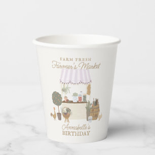 Pink Farmers Market Farm Fresh Birthday Paper Cups